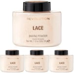 Revolution Beauty London, Loose Baking Powder, Prolongs Makeup Wear, Setting Lace, For Light Skin tones, 32g (Pack of 4)