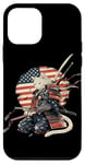 iPhone 12 mini Cat Samurai American Flag Samurai Cat Art Patriotic Cat Case