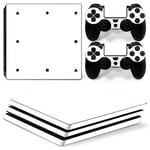 Morbuy PS4 Pro Skin Vinyl Autocollant Sticker Decal pour Playstation 4 Pro Console and 2 Dualshock Manette Set (Only White)