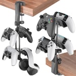 Support De Manette De Bureau,Support De Manette Compatible Avec Ps5/Ps4/À 2 Niveaux,Support De Manette Universel Et Casque Pour 4 Manettes,Support Accessoires De Jeu