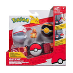 Pokémon Figurine de Combat de Charmander de 5,1 cm avec Ceinture Clip 'N' Go, Balle de Luxe et Accessoires Pokéball, PKW3163