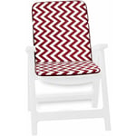 Coussin de Chaise de jardin Pliant Douce Intérieur Extérieur Motif à rayures en zigzag - Rouge