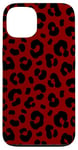 Coque pour iPhone 13 Rouge foncé, points noirs, noir et rouge