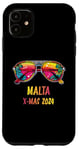 Coque pour iPhone 11 Conception de lunettes de soleil Malte X-Mas 2024, Noël