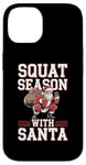 Coque pour iPhone 14 Saison de squat avec la salle de sport du Père Noël