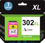 302 XL Cartouches d'imprimante Multipack Remanufacturé pour HP 302XL Cartouches Couleur pour Envy 4520 4527 4524 4525 OfficeJet 3835 3830 3831 5230 5232 4650 Deskjet 2130 2132(1couleur)