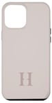 Coque pour iPhone 12 Pro Max Lettre H Monogramme Initiale H Beige Marron Cadeau pour Elle Femme