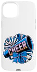 Coque pour iPhone 15 Plus Mégaphone Bleu et Pompons de l'Équipe de Cheerleading