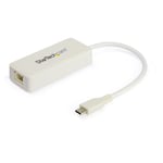 STARTECH USB-C Ethernet Adapter with Extra USB Port - USB 3.1 Type-C Gen 1 LAN Dongle US1GC301AUW