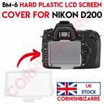 BM-6 HARD PLASTIC REAR CLEAR LCD SCREEN COVER MONITOR PROTECTOR FOR NIKON D200