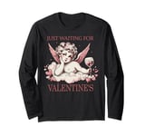 Cute Cupid Just Waiting For Valentine Funny Valentine’s Day Long Sleeve T-Shirt