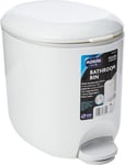 Addis 518503 Premium Deluxe Bathroom Pedal Bin with inner, 3.5 litre, White 29 x