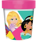 Gobelet en plastique Disney Pink pour filles Princesses Jasmine Rapunzel Belle Blanche-Neige Ariel Cinderella Sleeping Beauty 260 ml avec base antidérapante