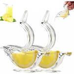 Akryl Fågel Citronpress Citron Fruktjuicer med Hällpipa 2pcs