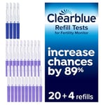 Clearblue Refill Pack For Advanced Fertility Monitor: 20 Fertility Tests For Ovulation & 4 Pregnancy Tests, 24 Tests (Monitor Sold Separately), Packaging May Vary