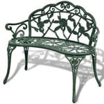 Banc De Jardin Meuble De Patio D'extérieur Terrasse 100 X 54 X 80 Cm Aluminium Coulé Vert Helloshop26 02_0011143