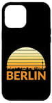 Coque pour iPhone 14 Pro Max Vintage Berlin paysage urbain silhouette coucher de soleil rétro design