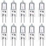 Ampoules Halogènes G4, Lampe de Base à Broche Halogène G4 12V 20W, 2800K Blanc Chaud Gradable G4 Lampe à Capsule Transparente Lot de 10 [Classe