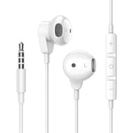 3.5mm In-Ear Headphones,Wired Earphones with Mic and Volume Control for iPhone, iPod, iPad, MP3, HUAWEI, Samsung, Lightweight Subwoofer Earphones