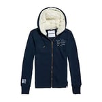 Superdry Women's Applique Ziphood Hoodie, Blue (Navy 11s), XXS (Size:6)