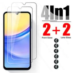 4to1 Verre De Protection Pour Samsung Galaxy A15 5g 4g Sm-A156b Sm-A155f 6.5 ""Caméra Lentille Protecteur D'écran Guatemala Verre Samsun A15 - Type 4in1 2front 2lens-For Samsung A15 5g