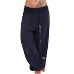 Kvinnor Boho Harem Pants Yoga Casual Baggy Hareem Byxa navy S