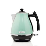 Haden Cotswold Green Kettle - Lightweight - Easy To Clean - 3KW Fast Boil, Stainless Steel Electric Kettle, 360° Base, Boil-Dry Protection - Retro Style Kettle and Toaster Sets