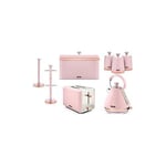 Tower Cavaletto Marshmallow Pink 8pc Kitchen Set Kettle Toaster Breadbin