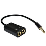 3.5mm 1 Male to 2 Female Audio Headphone Headset Earphone Earbuds Splitter Cable