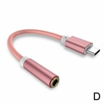 Usb C Type To 3.5mm Audio Aux Headphone Jack Cable Adapter D Pink