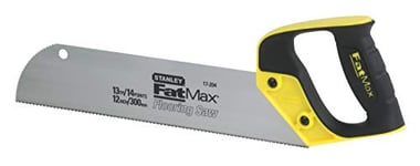 Stanley 2-17-204 Gamme FatMax Scie Panneaux - Fabriquée En France - Denture Universelle 13 Dents - Traitement HardPoint - Poignée Bi-Matière Pour Gaucher Et Droitier