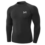 MEETYOO Tee Shirt Compression Homme Manche Longue, Baselayer Maillot Running Vetement Fitness pour Sports Jogging Musculation