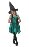 Grön Spindel häxa Halloween utklädning till barn (Str. 104/S)