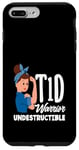 Coque pour iPhone 7 Plus/8 Plus Sensibilisation au diabète de type 1 Guerrier T1D indestructible