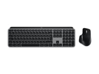 Logitech Master Series Mx Keys S Combo For Mac - Tastatur- Og Mussett - Full Size - Bakbelysning - Trådløs - Bluetooth Le - Qwerty - Us International - Romgrå