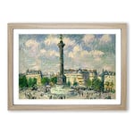 Big Box Art Gustave Loiseau The Place of The Bastille Framed Wall Art Picture Print Ready to Hang, Oak A2 (62 x 45 cm)