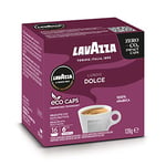 Lavazza A Modo Mio Lungo Dolce, 96 Coffee Capsules, with Aromatic Notes of Dried Fruits, for a Sweet Espresso, 100% Arabica, Intensity 6/13, Medium Roasting, 6 Packs of 16 Coffee Pods