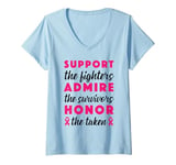 Womens Support The Fighters Admire The Survivors Honor The Taken V-Neck T-Shirt