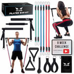 FITI DARE Kit de Barre de Pilates Portable avec Bande de résistance réglable (25, 30, 35 kg) | Équipement d'entraînement à Domicile pour Femmes et Hommes de Toutes Tailles | Ensemble de Bandes de