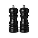 Premier Housewares 14.2 cm Salt and Pepper Mill Set, Hi Gloss Black