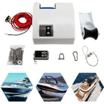 Gojoy - Treuil électrique pour bateaux avec télécommande sans fil - Eau salée marine - 25 kg - 30 m - 12 v - Blanc - Eau salée - Pour ancre jusqu'à