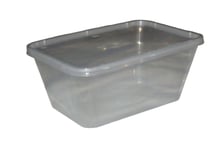 10 x Microwave Containers Plastic Food Storage With Lids Clear 1000 ml New