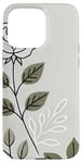 Coque pour iPhone 15 Pro Max Rose florale botanique, style minimaliste, roses d'amour