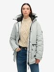 Superdry City Padded Parka Jacket - Grey, Grey, Size 16, Women