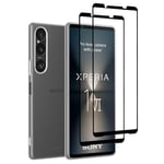 Clear Gel TPU Case Cover With 2 X Tempered Glass for Sony Xperia 1 VI (2024)