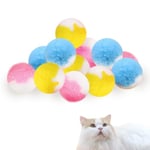 Vebetter 12 pièces Chat Jouet Boules, Doux Chat Boules Chaton Pom poms Boule Chat Jouer Jouet Les Chats D'intérieur Interactive Pompon Balle Jouet 4.5 cm