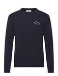 Grand Cerf Mini Manufacture Tops Knitwear Round Necks Navy Maison Labiche Paris