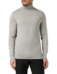 GANT Men's Washable Merino Turtleneck Sweater, Grey Melange, S