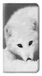 Innovedesire White Arctic Fox Etui Flip Housse Cuir pour Motorola Moto X4