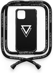 The Phone Necklace - Collier Pour Telephone Portable Iphone 12 Pro Max Avec Black & White Logo Rope | Etui Noir Pour Portable Avec Cordon De Haute Qualite ¿¿ Porter Autour Du Cou